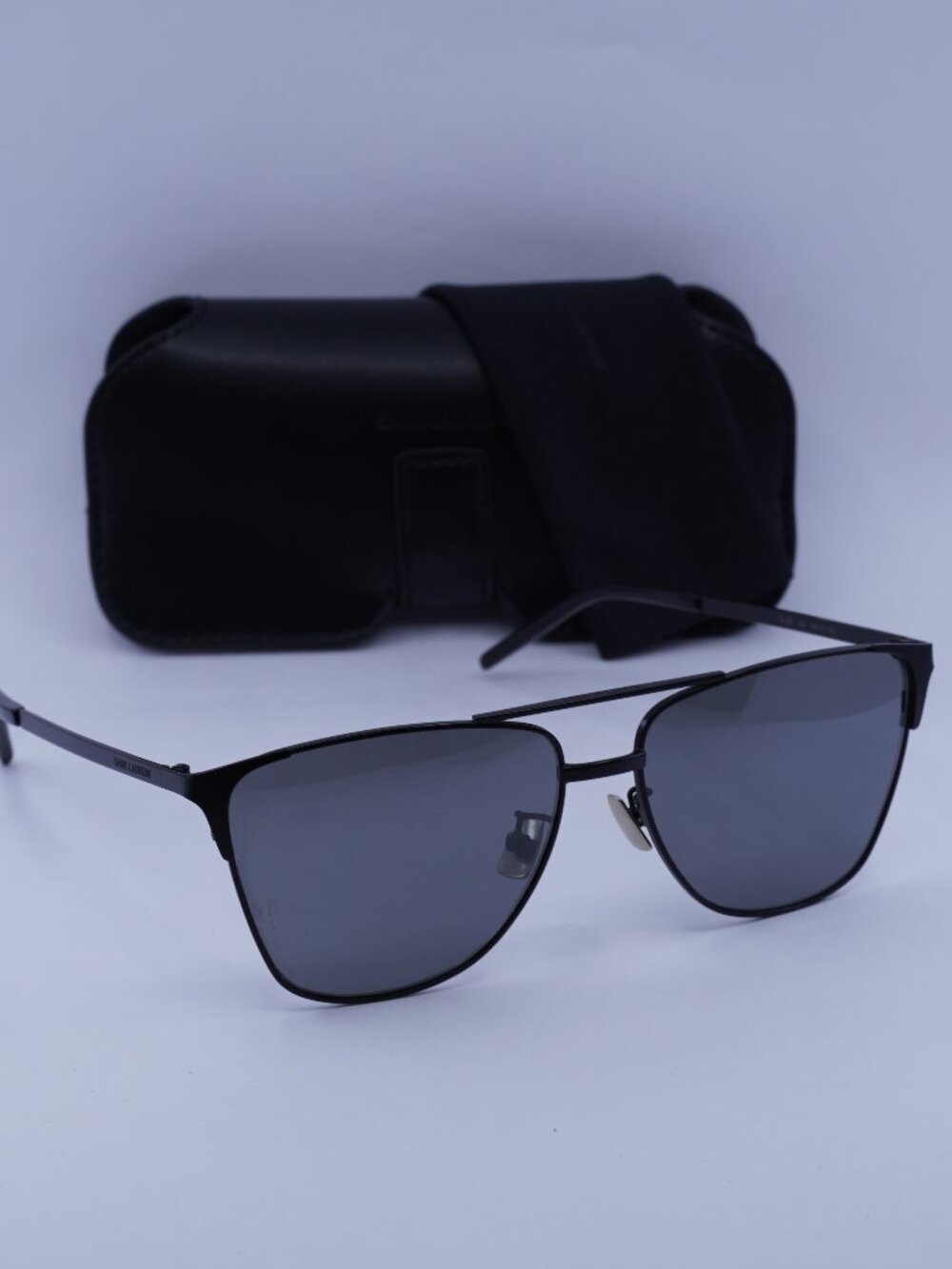 Saint Laurent SL280 002 Square Sunglasses - Black \ Silver